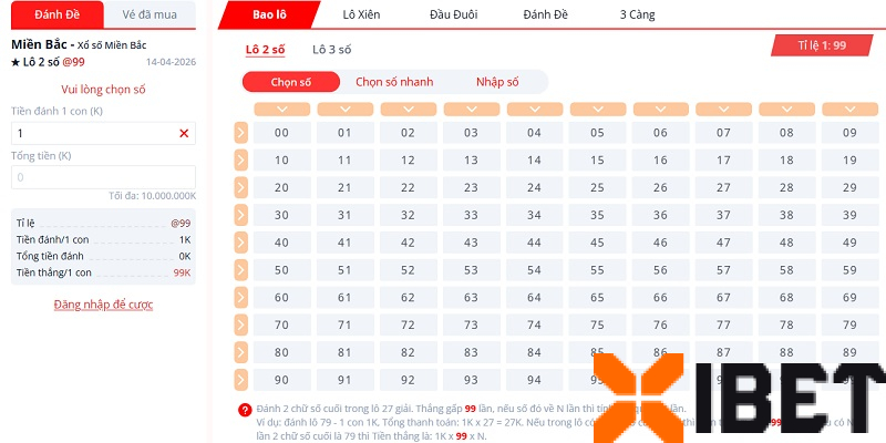 Bảng tỷ lệ thưởng Lô Đề 3 miền tại Xibet Bảng tỷ lệ thưởng Lô Đề 3 miền tại Xibet