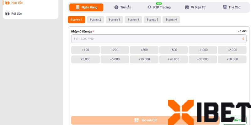 Cách nạp tiền xibet qua ngân hàng (Quét mã QR) Cách nạp tiền xibet qua ngân hàng (Quét mã QR)
